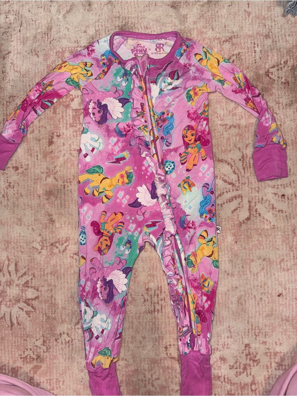 My Little Pony Pink Girls Footed Pajamas with Zipper